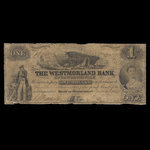 Canada, Westmorland Bank of New Brunswick, 1 dollar <br /> November 1, 1859