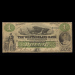 Canada, Westmorland Bank of New Brunswick, 1 dollar <br /> August 1, 1861