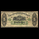 Canada, Consolidated Bank of Canada, 4 dollars <br /> July 1, 1876
