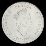 Canada, Elizabeth II, 25 cents <br /> August 6, 1992