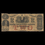 Canada, Bank of Western Canada, 2 dollars <br /> September 20, 1859