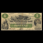 Canada, Westmorland Bank of New Brunswick, 1 dollar <br /> August 1, 1861