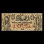 Canada, Bank of Montreal, 4 dollars <br /> January 1, 1849