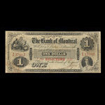 Canada, Bank of Montreal, 1 dollar <br /> August 1, 1856