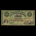 Canada, Bank of Montreal, 1 dollar <br /> January 3, 1859