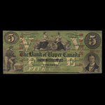 Canada, Bank of Upper Canada (York), 5 dollars <br /> January 1, 1861