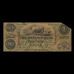 Canada, Ontario Bank, 1 dollar <br /> August 15, 1861