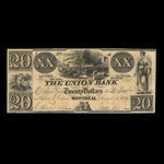 Canada, Union Bank, 20 dollars <br /> August 1, 1839