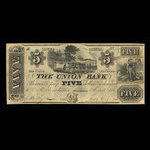 Canada, Union Bank, 5 dollars <br /> August 1, 1838