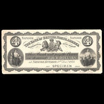 Canada, Bank of British North America, 4 dollars <br /> December 1, 1874