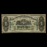 Canada, Consolidated Bank of Canada, 4 dollars <br /> July 1, 1876