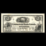 Canada, Commercial Bank of Canada, 2 dollars <br /> January 2, 1857