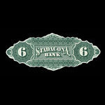 Canada, Stadacona Bank, 6 dollars <br /> April 2, 1874