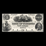 Canada, Bank of Toronto (The), 4 dollars <br /> July 3, 1859
