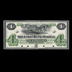 Canada, Union Bank of Halifax, 4 dollars <br /> June 1, 1870
