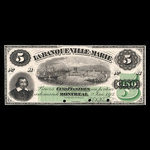 Canada, Banque Ville-Marie, 5 dollars <br /> January 2, 1873