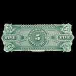 Canada, Western Bank of Canada, 5 dollars <br /> October 2, 1882