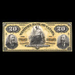 Canada, Western Bank of Canada, 20 dollars <br /> July 2, 1890