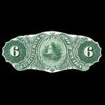 Canada, Exchange Bank of Canada, 6 dollars <br /> October 1, 1872