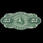 Canada, Exchange Bank of Canada, 25 dollars <br /> November 1, 1872