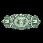 Canada, Bank of Hamilton, 20 dollars <br /> January 2, 1873