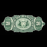 Canada, Bank of Hamilton, 20 dollars <br /> January 2, 1873