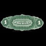 Canada, Banque d'Hochelaga, 4 piastres <br /> January 2, 1874