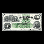 Canada, Royal Canadian Bank, 10 dollars <br /> July 1, 1872