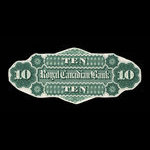 Canada, Royal Canadian Bank, 10 dollars <br /> July 1, 1872