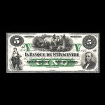 Canada, Banque de St. Hyacinthe, 5 dollars <br /> January 2, 1874