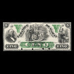 Canada, Banque de St. Jean, 5 dollars <br /> September 1, 1873