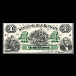 Canada, Banque St. Jean Baptiste, 4 dollars <br /> June 24, 1875