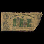 Canada, Commercial Bank of Canada, 1 dollar <br /> January 2, 1857