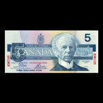 Canada, Bank of Canada, 5 dollars <br /> 1986