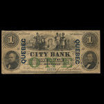 Canada, City Bank (Montreal), 1 dollar <br /> June 1, 1857