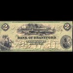 Canada, Bank of Brantford, 2 dollars <br /> November 1, 1859