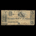 Canada, Farmers Bank of St. Johns, 3 dollars : October 15, 1837