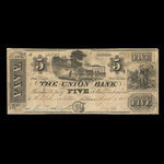 Canada, Union Bank, 5 dollars <br /> August 1, 1838