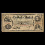 Canada, Bank of Montreal, 1 dollar <br /> January 2, 1857