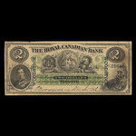 Canada, Royal Canadian Bank, 2 dollars <br /> July 26, 1865