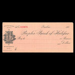 Canada, People's Bank of Halifax, no denomination <br /> 1909
