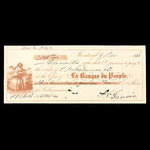 Canada, Banque du Peuple (People's Bank), 314 dollars, 47 cents <br /> November 9, 1860