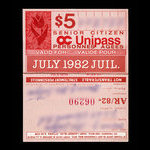 Canada, OC Transpo, 5 dollars <br /> July 1982