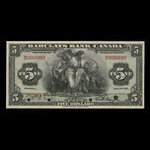Canada, Barclays Bank, 5 dollars <br /> January 2, 1935