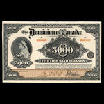 Canada, Dominion of Canada, 5,000 dollars <br /> January 2, 1918