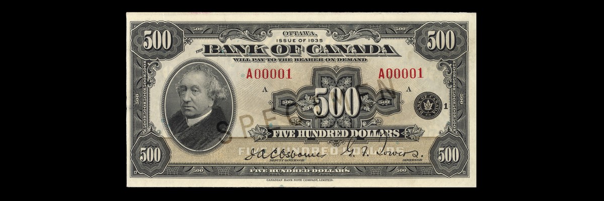 First Series $500 Note - Bank of Canada Museum