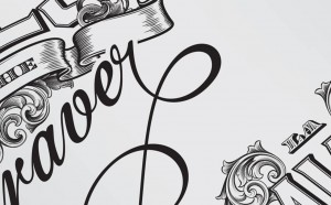 Bank note style lettering