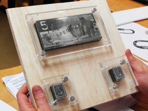 A panel with acrylic squares
