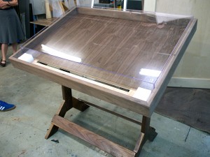 Table with acrylic box