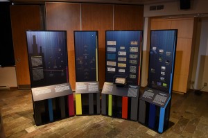 museum display units with coins and bank notes